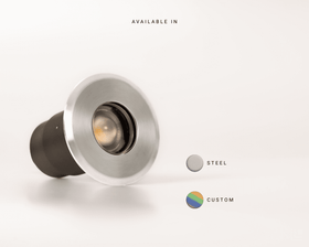 Beam.Z - Interior & Exterior Recessed Zoomable Uplight - Steel