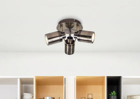 Luxo 3 Light Spotlight Antique Brass