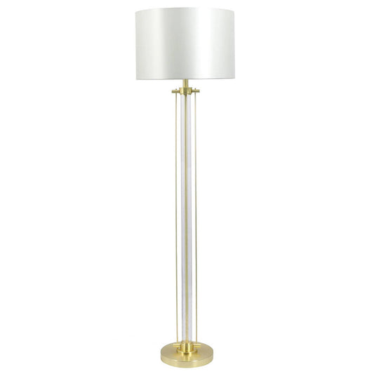 Malone Satin Brass Floor Lamp with Shade