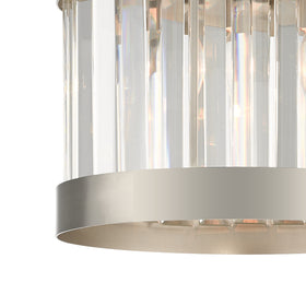 Pandora 1 Light Crystal Pendant Satin Chrome