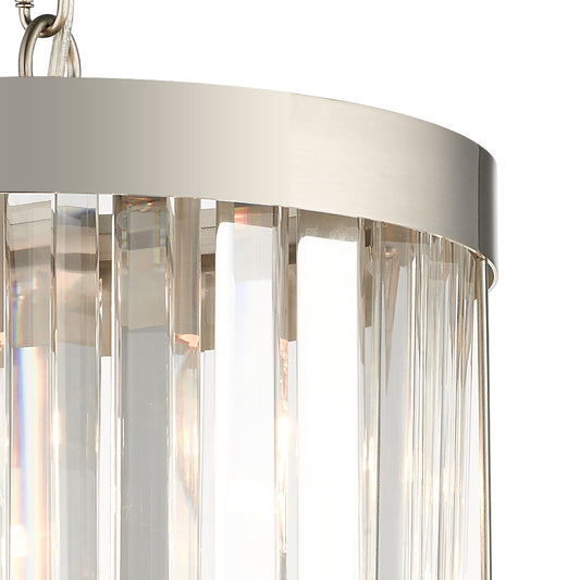 Pandora 1 Light Crystal Pendant Satin Chrome