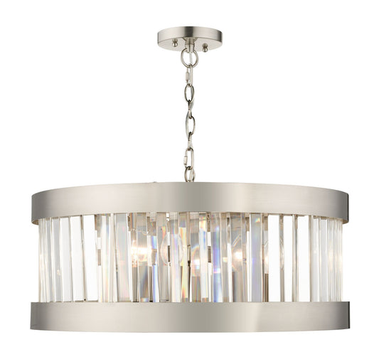 Pandora 5 Light Crystal Pendant Antique Brass