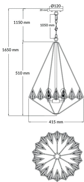 Paragon 3 Light Crystal Pendant Polished Chrome
