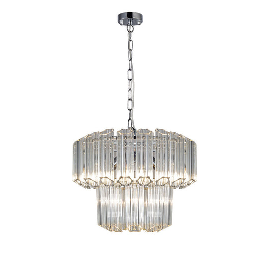 Pierre 4 Light Polished Chrome Crystal Ceiling Pendant