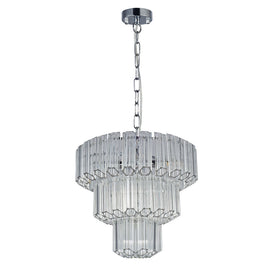 Pierre 7 Light Polished Chrome Crystal Ceiling Pendant