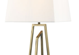 Plaza Antique Brass Table Lamp c/w Square Shade