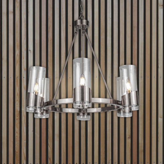 Rossa 6 Light Pendant Satin Chrome
