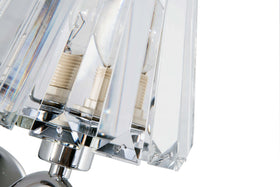 Senza 1 Light Polished Chrome Wall Light with Crystal Shade