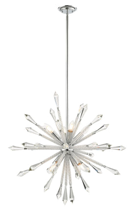 Solaris 8 Light Medium Crystal Starburst Pendant