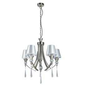 Sophia 5 Light Crystal Ceiling Light Satin Chrome