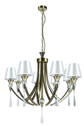 Sophia 8 Light Crystal Ceiling Light Antique Brass