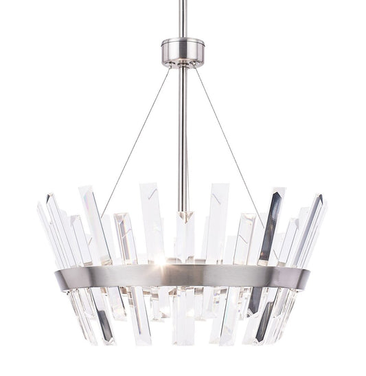 Strata 3 Light Crystal Pendant Satin Chrome
