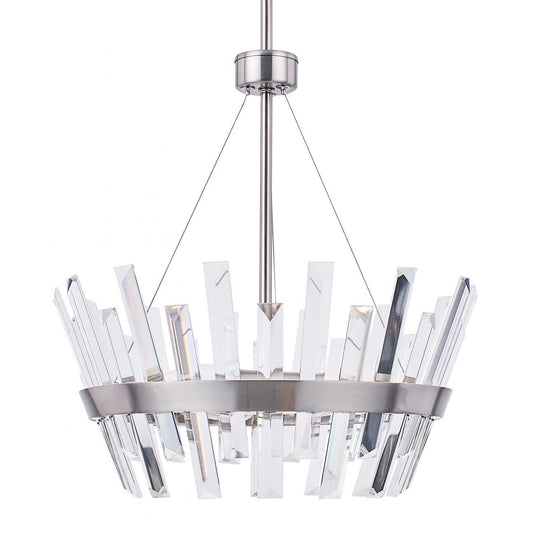 Strata 3 Light Crystal Pendant Satin Chrome