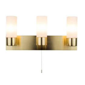 Talia IP44 3 Light Satin Brass Wall Light