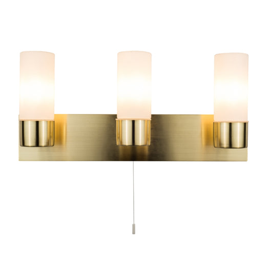Talia IP44 3 Light Satin Brass Wall Light
