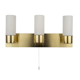 Talia IP44 3 Light Satin Brass Wall Light