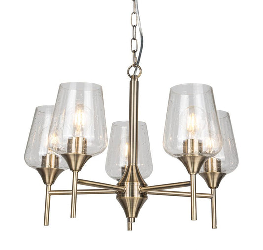 Vino 5 Light Antique Brass Ceiling Light