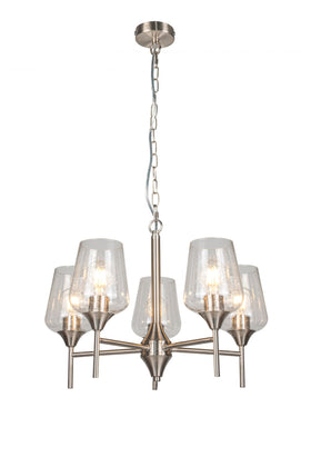 Vino 5 Light Satin Chrome Ceiling Light