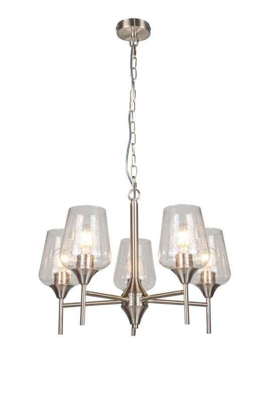Vino 5 Light Satin Chrome Ceiling Light