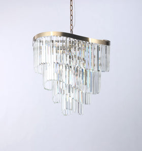 Waverly 12  Light Crystal Pendant Satin Brass