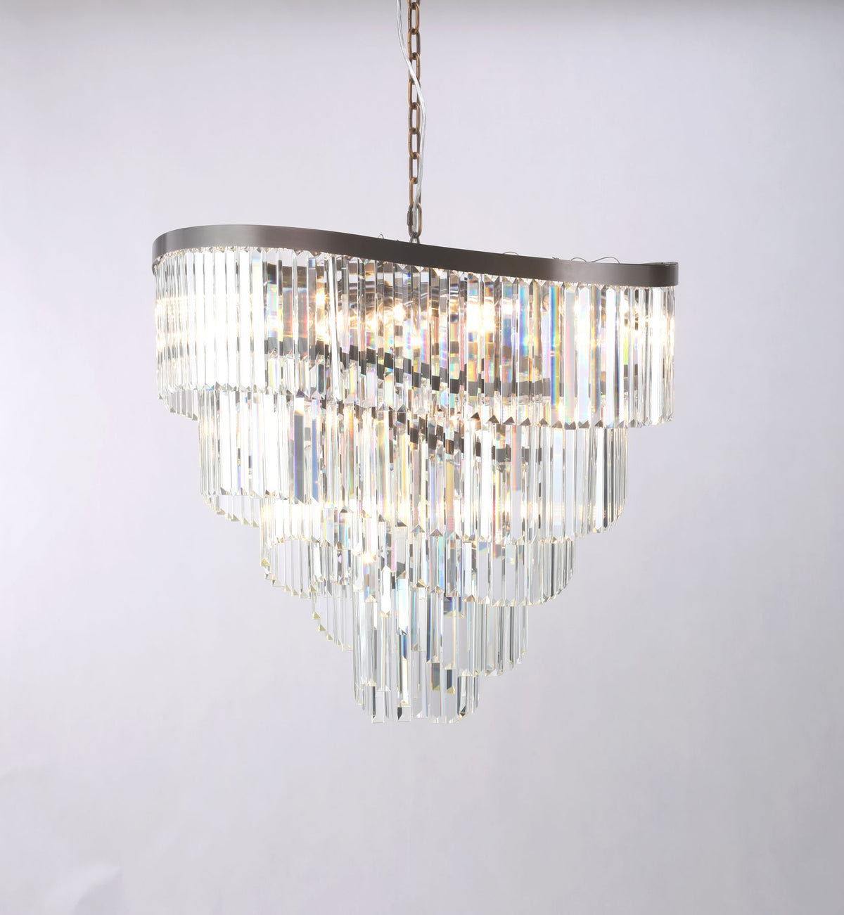 Waverly 16 Light Crystal Pendant Brushed Black Chrome