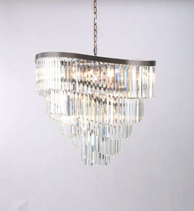 Waverly 16 Light Crystal Pendant Brushed Black Chrome