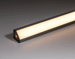 Corner LED Profile - Standard PRO7 Black 18 x 18mm