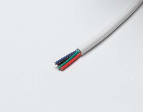 4 Core 0.30mm - White Sheath - 1m
