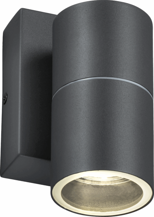 230V IP54 GU10 Fixed Single Wall Light with Photocell Sensor - Anthracite
