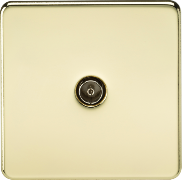 TV Outlet (Non-Isolated) - Polished Brass