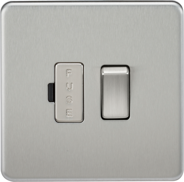 13A Switched Fused Spur Unit - Brushed Chrome