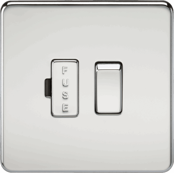13A Switched Fused Spur Unit - Polished Chrome