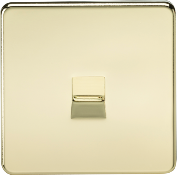 Telephone Extension Socket - Polished Brass