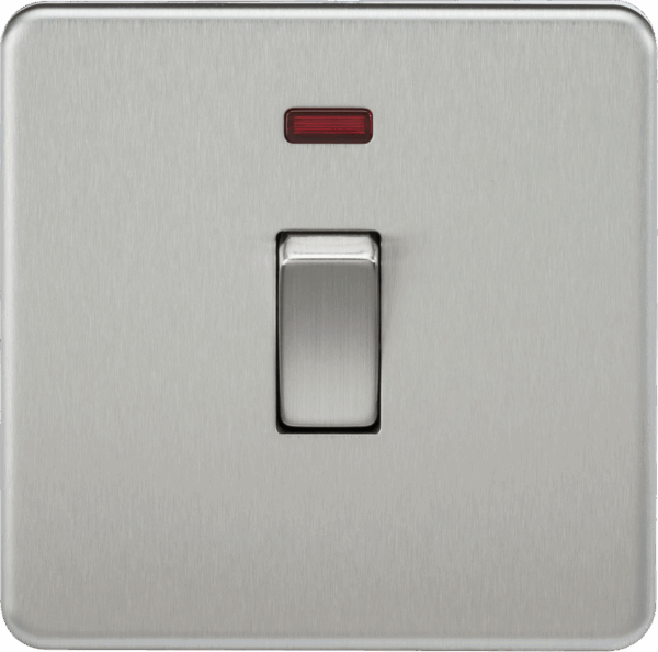 20A 1G DP Switch with Neon - Brushed Chrome
