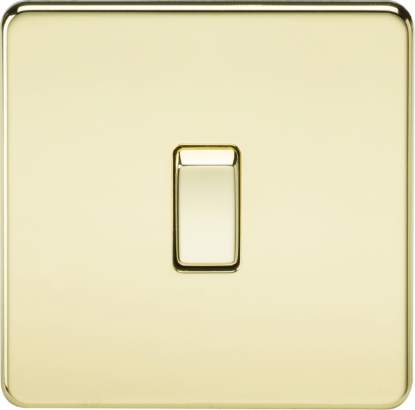 20A 1G DP Switch - Polished Brass