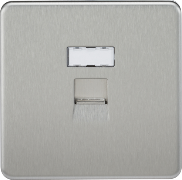 RJ45 Network Outlet - Brushed Chrome