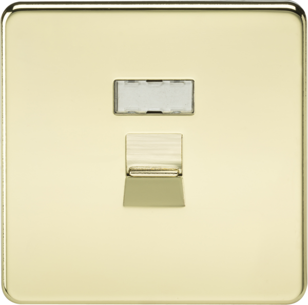 RJ45 Network Outlet - Polished Brass