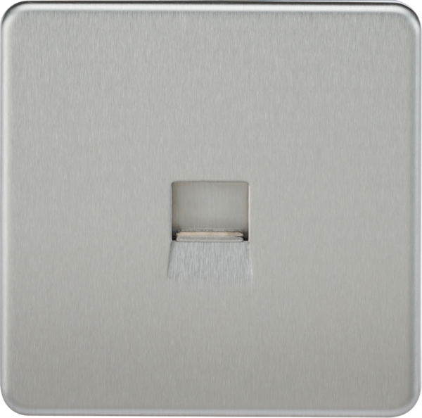 Telephone Master Socket - Brushed Chrome
