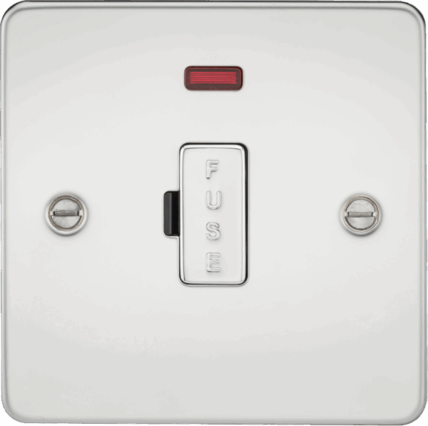 13A Fused Spur Unit with Neon - Polished Chrome