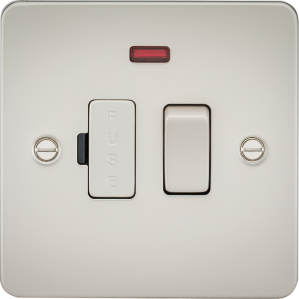 13A Switched Fused Spur Unit with Neon - Pearl
