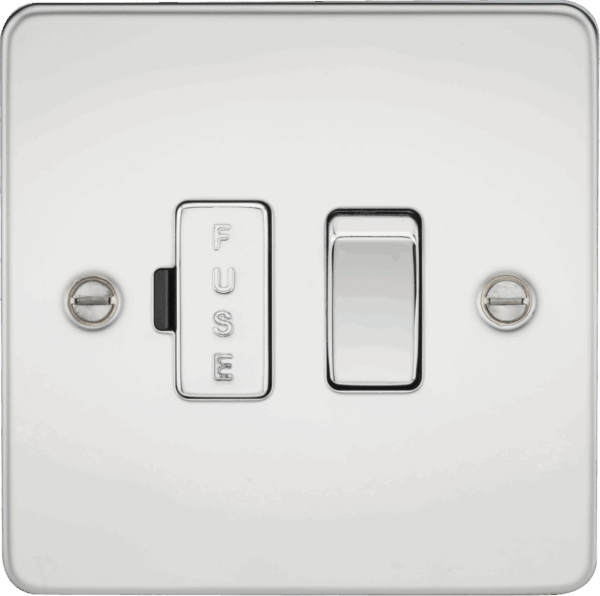 13A Switched Fused Spur Unit - Polished Chrome