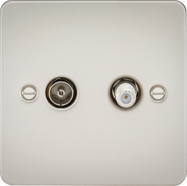 TV and SAT TV Outlet (isolated) - Pearl