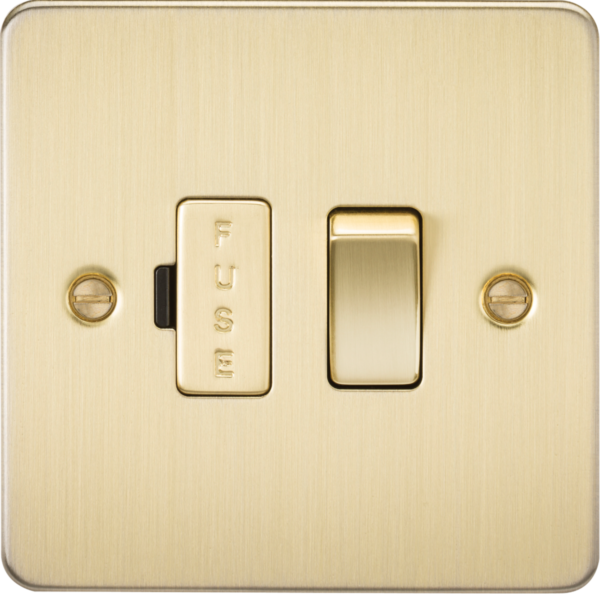 13A Switched Fused Spur Unit - Brushed Brass