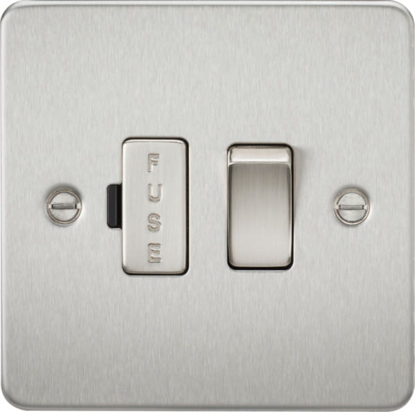 13A Switched Fused Spur Unit - Brushed Chrome