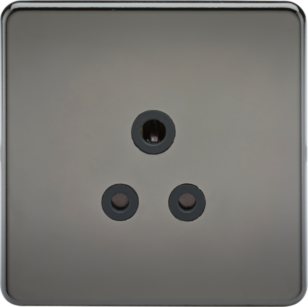 5A Unswitched Socket - Black Nickel with Black Insert