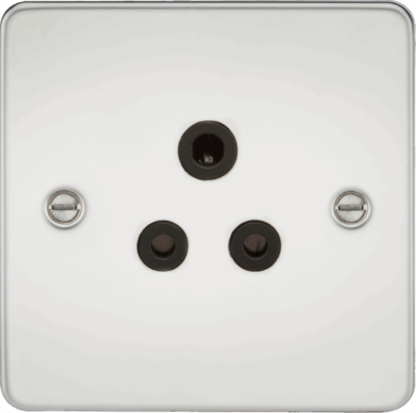5A Unswitched Socket - Polished Chrome with Black Insert