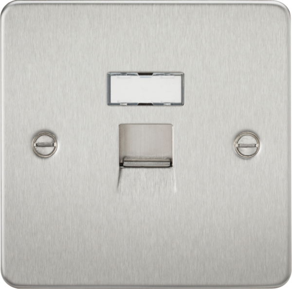 RJ45 Network Outlet - Brushed Chrome