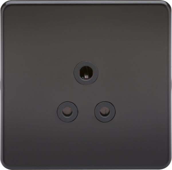 5A Unswitched Socket - Matt Black with Black Insert