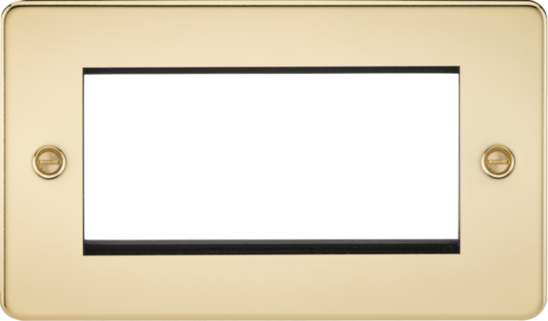 4G Modular Faceplate - Polished Brass