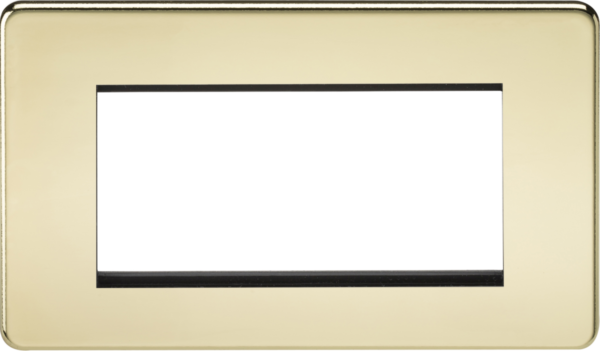 4G Modular Faceplate - Polished Brass